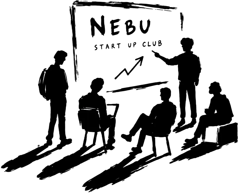 Ilustración de tinta de la comunidad NEBU Start Up Club